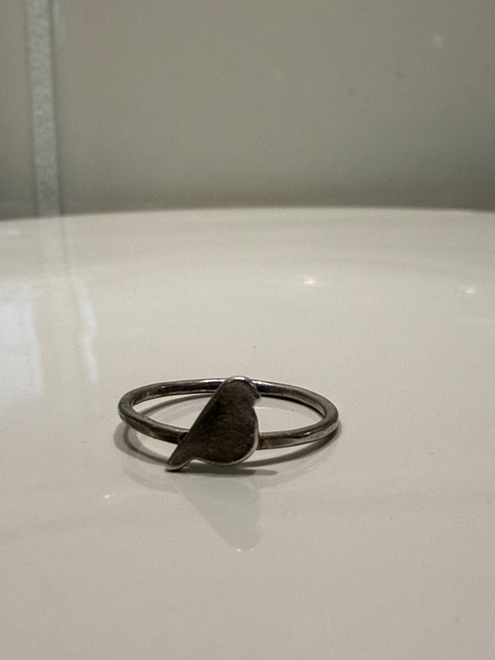 Minimalist Bird Stackable Ring - Silver Tone